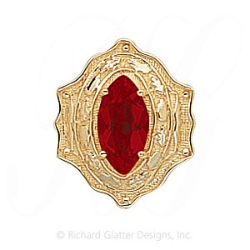 GS391 G - 14 Karat Gold Garnet Slide 
